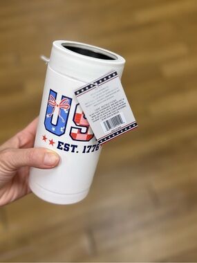 S'well White USA Patriotic Insulated Tumbler with Red & Blue Accents